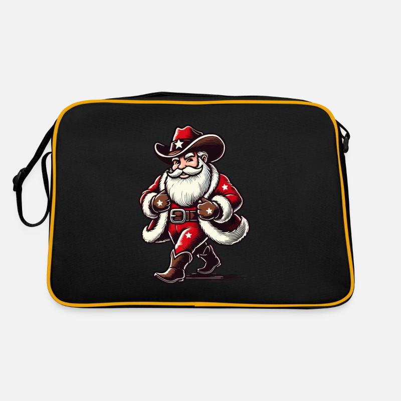 Cowboy Weihnachtsmann Abenteuerlich Festlich Retro Tasche