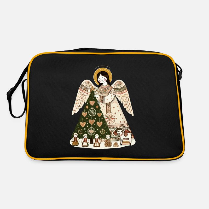 Weihnachtlicher Engel Mit Tannenbaum Retro Tasche