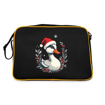 Canard de Noël avec chapeau et couronne de baies - Sac Retro - noir/or - Dos