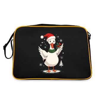 Canard de Noël avec chapeau de Noël - Sac Retro - noir/or - Dos