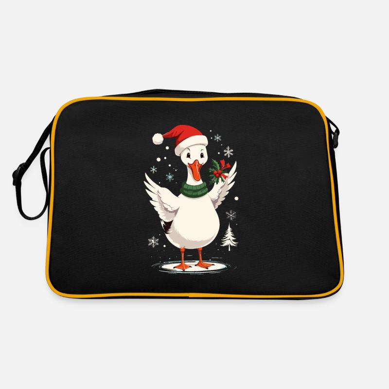 Christmas duck with Christmas hat Retro Bag