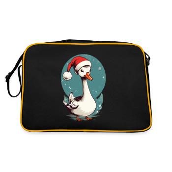 Canard festif avec chapeau de Père Noël - Sac Retro - noir/or - Dos