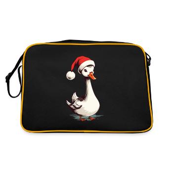 Canard festif avec chapeau de Noël pour Noël - Sac Retro - noir/or - Dos