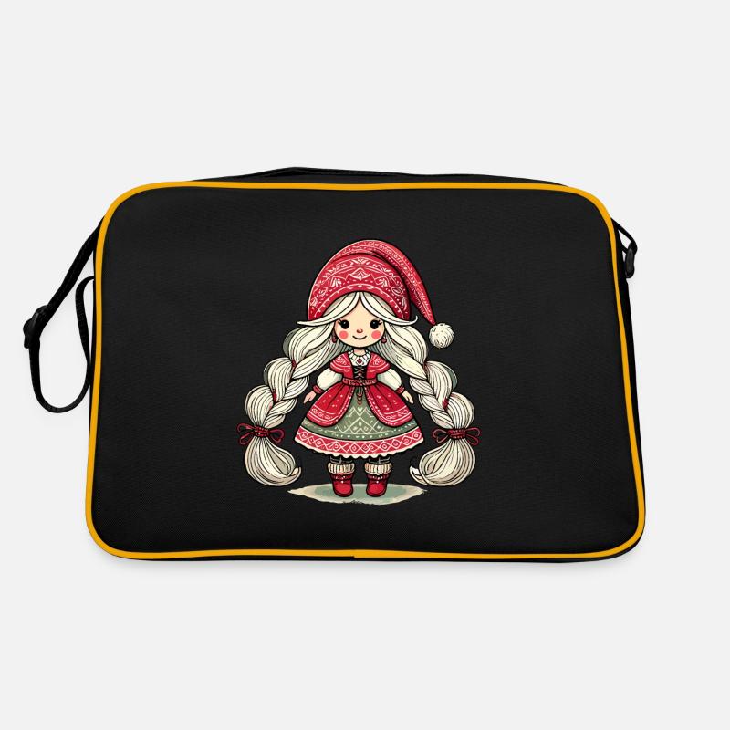 Mignon lutin de Noël dans le style scandinave Sac Retro