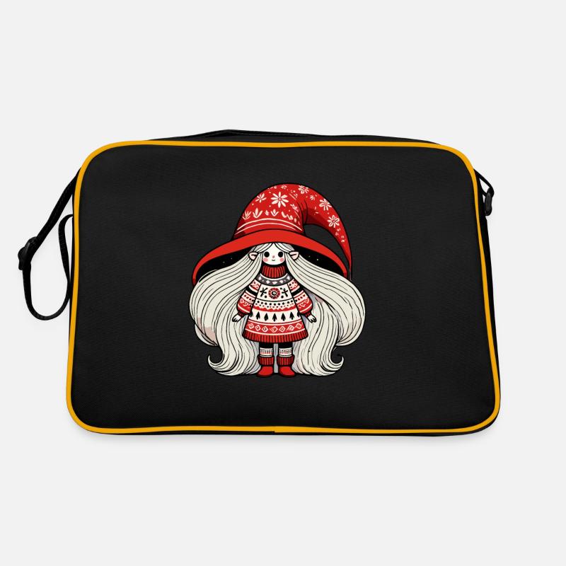 Christmas gnome in Scandinavian style Retro Bag