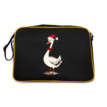 Oie festive avec chapeau de père Noël - Sac Retro - noir/or - Dos