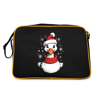 Canard de Noël avec chapeau de Noël - Sac Retro - noir/or - Dos