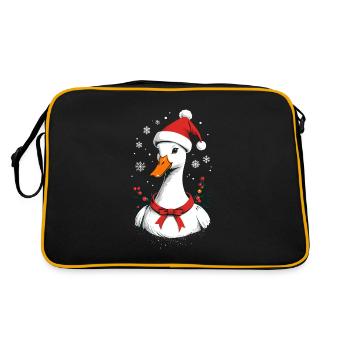 Canard de Noël avec un joli chapeau de Noël - Sac Retro - noir/or - Dos