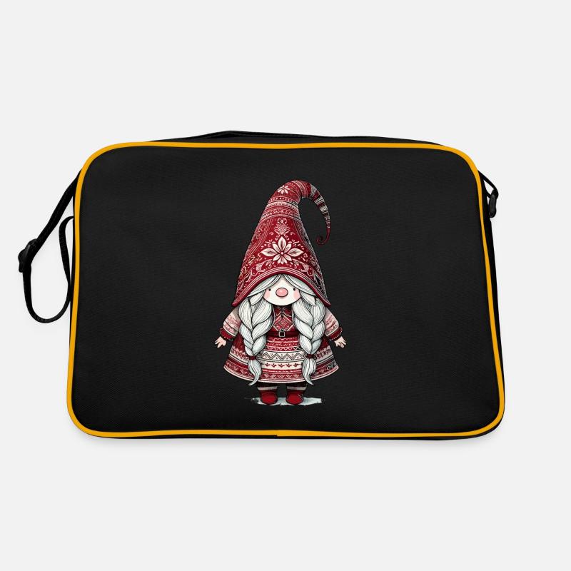 Cute Christmas elf in scandinavian style Retro Bag