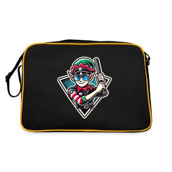 Elfe de Noël Humour Police Look - Sac Retro - noir/or - Dos