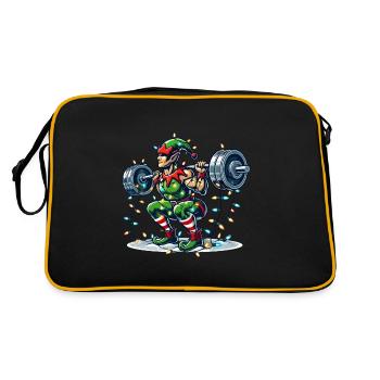 Christmas Muscle Building Elf Dumbbell Training - Retro Bag - black/gold - Back