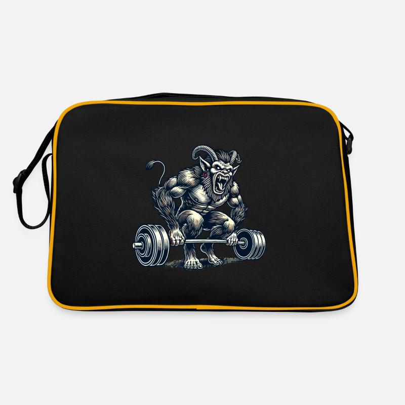 Krampus Bodybuilder Muscle Training Winter Workout Retro Bag