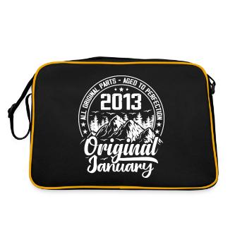 Januar 2013 Original 11 Jahre altes Geburtstagsgeschenk - Retro Tasche - Schwarz/Gold - Hinten