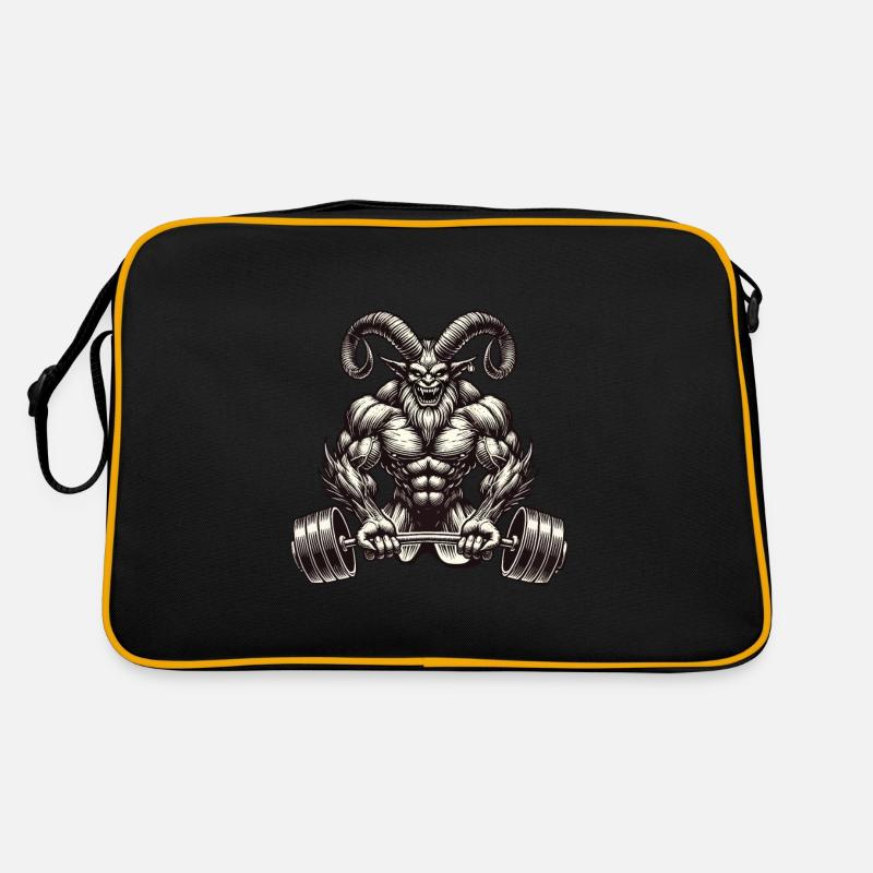 Christmas Krampus Bodybuilder Muscle Training Retro Bag