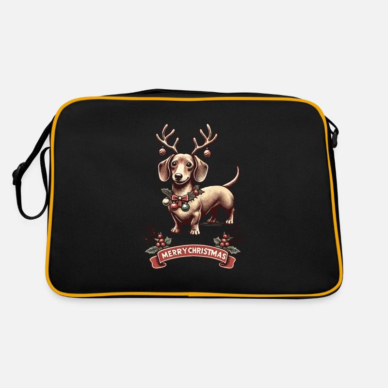 Joyeux Noël Teckel Motif Renne Sac Retro