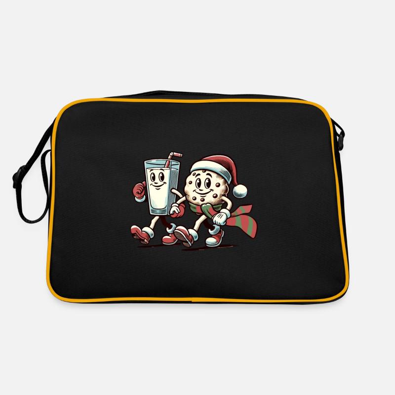 Fröhliche Weihnachten Mit Lustigem Maskottchen Retro Tasche