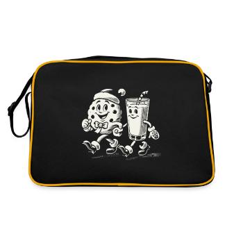 toMerry Christmas with biscuit and milk - Retro Bag - black/gold - Back