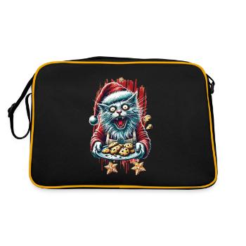 Crazy Cat Christmas Cookie Chaos - Retro Bag - black/gold - Back