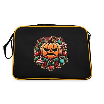 Effrayant Halloween Noël citrouille ambiance - Sac Retro - noir/or - Dos