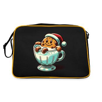 Merry Biscuit Christmas Retro Vintage Style - Retro Bag - black/gold - Back