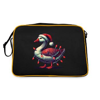 Christmas Funny Clumsy Goose - Retro Bag - black/gold - Back