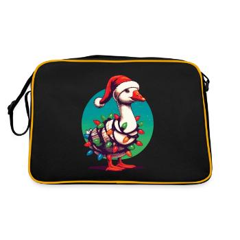 gChristmas Funny Clumsy Goose - Retro Bag - black/gold - Back