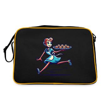 Boulanger joyeux servant des biscuits frais - Sac Retro - noir/or - Dos