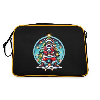 Christmas Electrocution Fun With Santa - Retro Bag - black/gold - Back