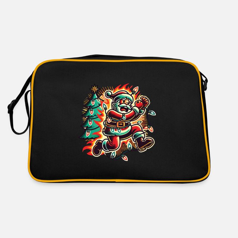 Christmas chaos, electrocution danger Retro Bag