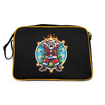 Santa Claus Electrocution Chaos Disaster - Retro Bag - black/gold - Back