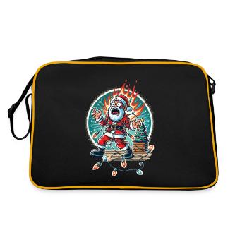 Santa Claus Electrocution Chaos Humor - Retro Bag - black/gold - Back