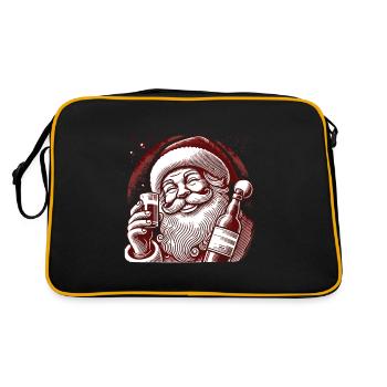 Christmas Humor Santa Alcohol Connoisseur - Retro Bag - black/gold - Back