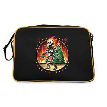 Flaming Christmas Skeleton Holiday Accident - Retro Bag - black/gold - Back