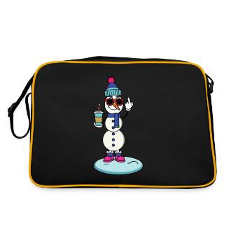 Bonhomme de neige frais avec café glacé et lunettes de soleil - Sac Retro - noir/or - Dos