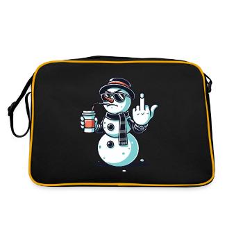 Bonhomme de neige cool avec du café et de l’attitude - Sac Retro - noir/or - Dos