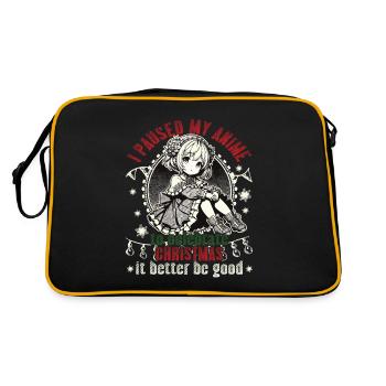 Anime et Noël liés avec humour - Sac Retro - noir/or - Dos