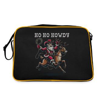 Ambiance de cow-boy de Noël avec le Père Noël - Sac Retro - noir/or - Dos