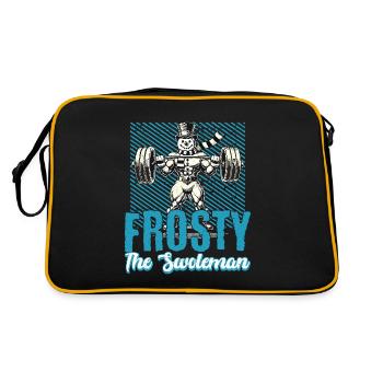 Frosty The Muscle Man Gym Humor Design - Retro Bag - black/gold - Back
