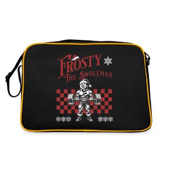 Frosty the swoleman Christmas Fun Fitness Design - Retro Bag - black/gold - Back