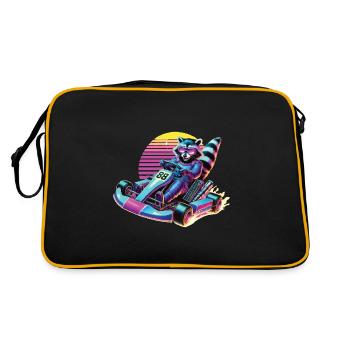 Go-Kart Raton laveur dans le style néon - Sac Retro - noir/or - Dos
