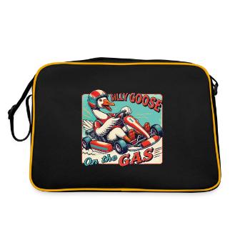 lustiges Silly Goose Go-Kart Abenteuer Auf Gas - Retro Tasche - Schwarz/Gold - Hinten