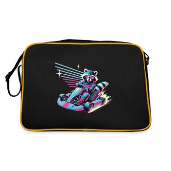 Raton laveur dans le style rétro du karting - Sac Retro - noir/or - Dos