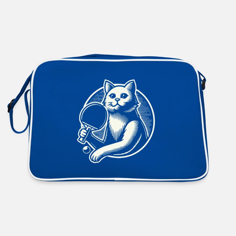 chat mignon jouant à l’art du tennis de table Sac Retro