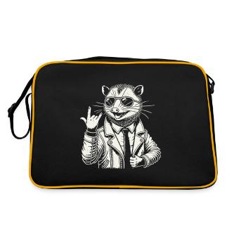 Festival de musique rock heavy metal Opossum - Sac Retro - noir/or - Dos