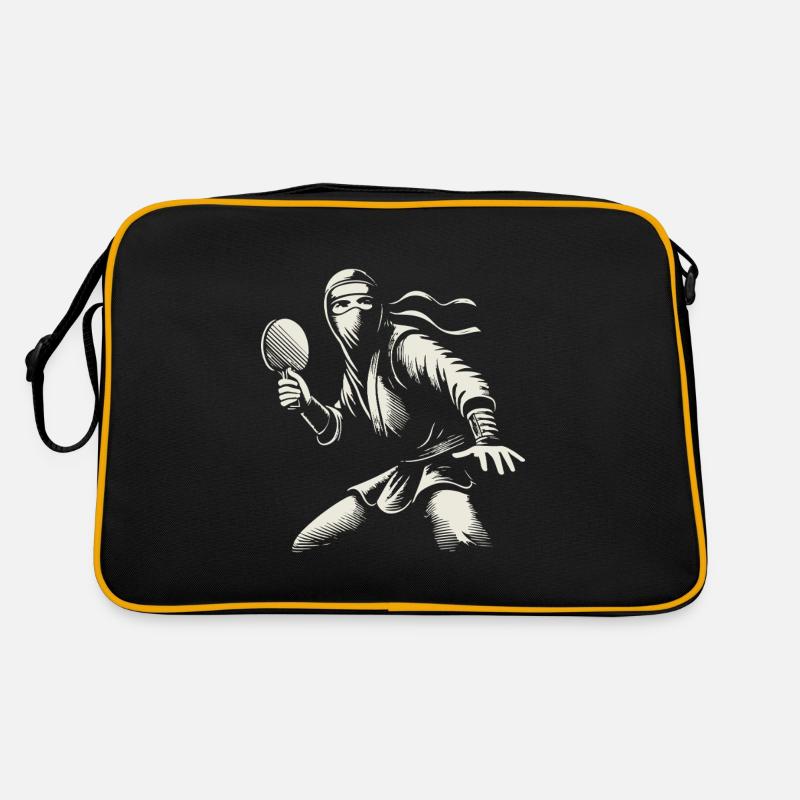 Table Tennis Ninja Masterful Art Retro Bag