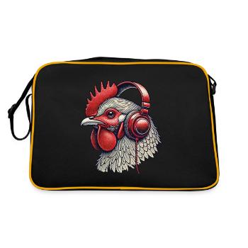 Music Chicken Headphones Streetwear Outfit Style - Retro Bag - black/gold - Back