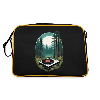 Music Streetwear Outfit Nature Vinyl Turntable - Retro Bag - black/gold - Back