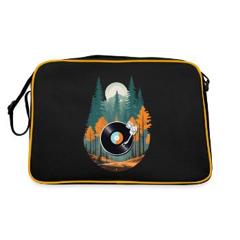 Vintage Turntable Music Retro Streetwear - Retro Bag - black/gold - Back