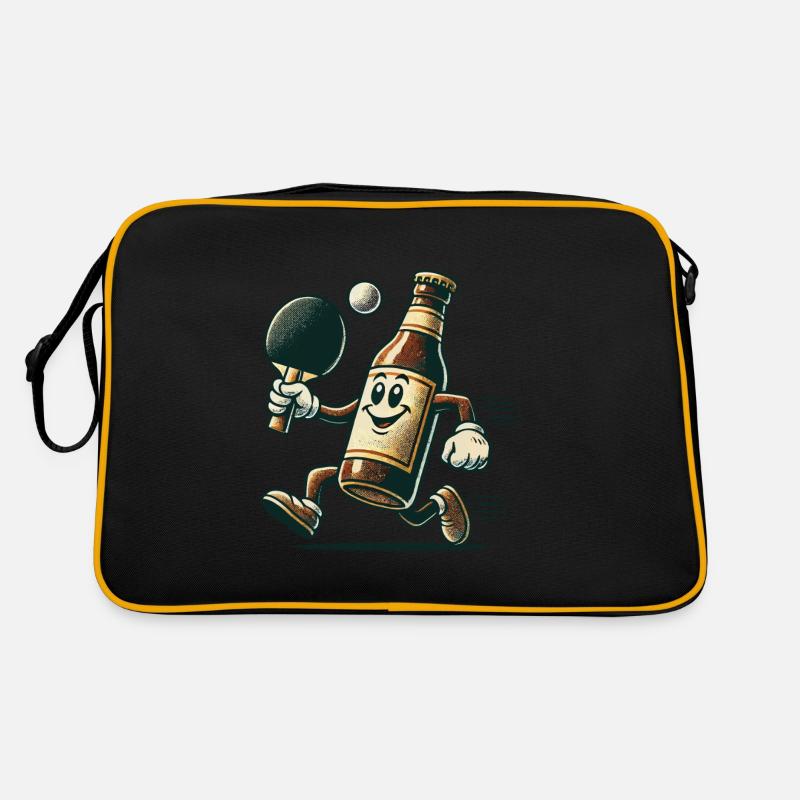 Funny Beer Bottle Table Tennis Fun Design Retro Bag