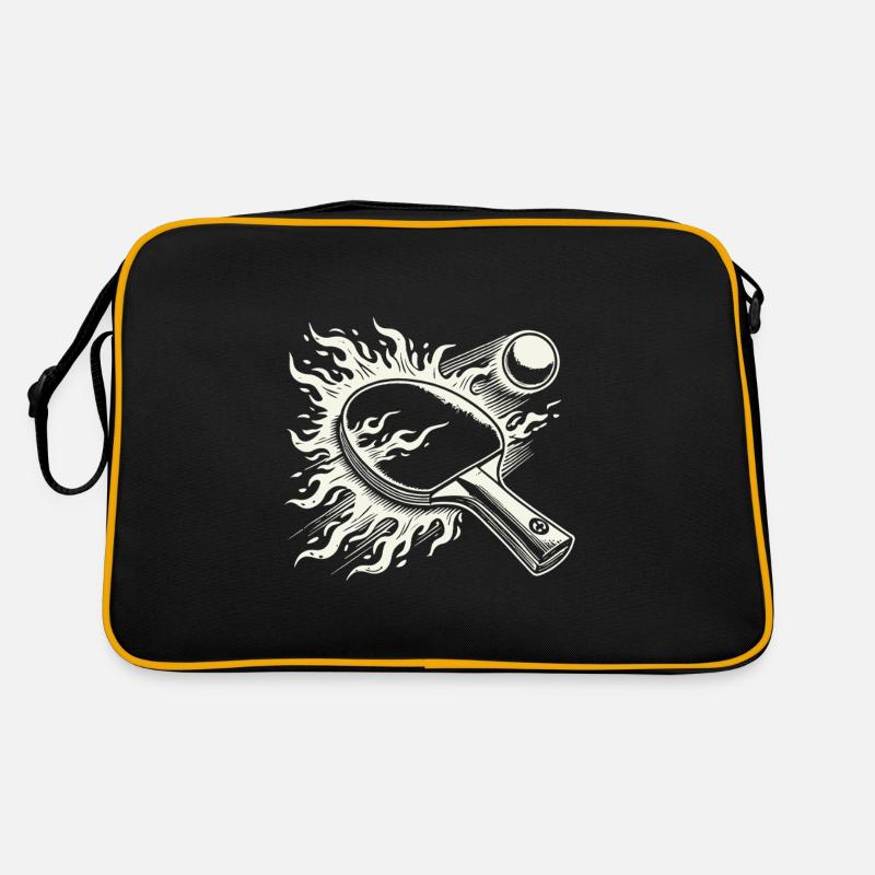 Table Tennis Bats Flames Table Tennis Game Retro Bag